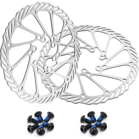 Disques de frein pour vélo, lot de 2 disques en acier inoxydable avec 12 vis, adaptés à la plupart des vélos, vélos de route et VTT (180 mm). (1/5)