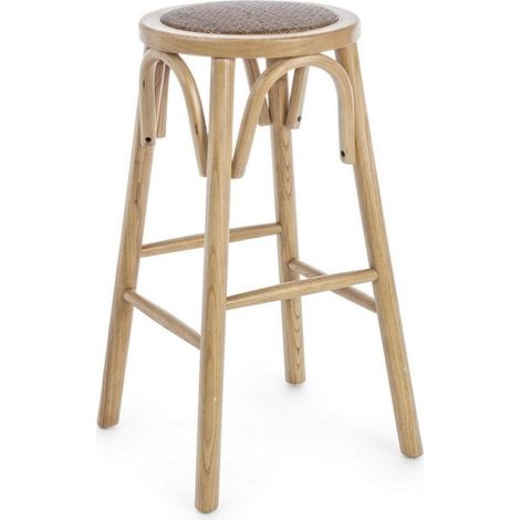 Sgabello da bar Circle per interno, Struttura In Legno Di Olmo, 40 x x 40 x 73 cm -Naturale (1/5)