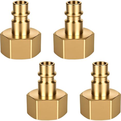 Satz mit 4 Druckluftanschlüssen – 1/2"-Innengewinde – Schnellkupplung aus Messing – Druckluftanschlüsse