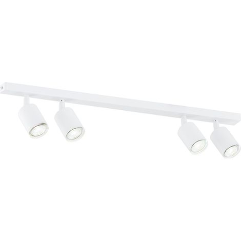Plafonnier minimaliste 4 spots blanc 70cm Flash GU10 (1/5)