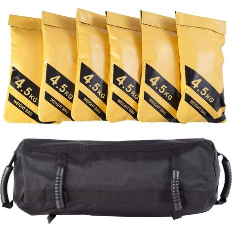 COSTWAY Sandbag Saco de Peso Entrenamiento Saco Pesado con 6 Sacos Terrenos Vacíos para Rellenar Arena
