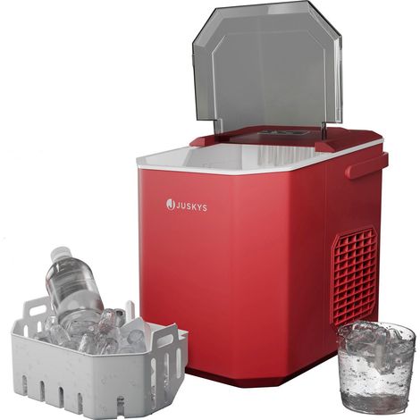 Macchina per cubetti di ghiaccio con autopulizia IceOracle Rosso Rinfrescanti cubetti di ghiaccio in 2 dimensioni preparati in un attimo (1/2)
