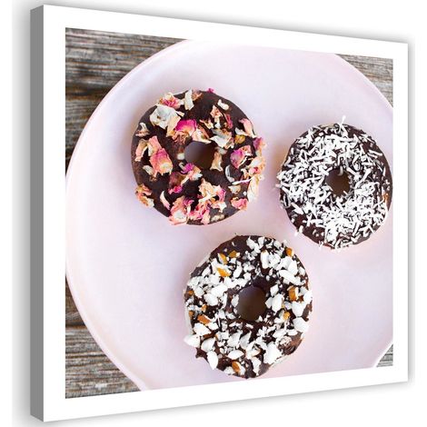 Tableau sur toile Donuts au chocolat 40x40 (1/5)