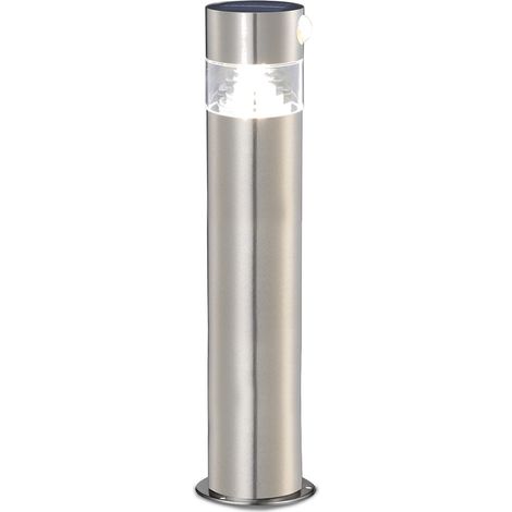 Velamp SL341 Lampada Solare da Terra LED 150 Lumen Sensore di Movimento Acciaio Inossidabile Spazzolato 4000K (1/5)