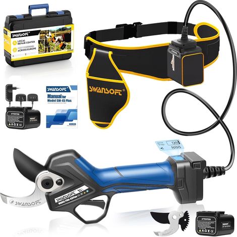 PRU45-PLUS Secateur Electrique 45mm,1150W Moteur Sans Balais,Écran LCD,25V 4Ah x2 Sécateur Électrique sans Fil pour Vigne,Olivier,Jardinage (1/5)