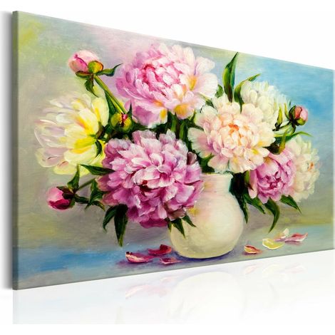 Tableau pivoines bouquet de bonheur - 120 x 80 cm (1/4)