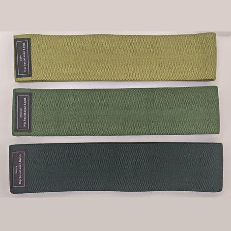 Banda de resistencia para yoga, levantamiento de glúteos de poliéster y algodón, banda de resistencia para sentadillas, anillo elástico tejido para fitness, conjunto con degradado verde, tres niveles  (1/3)