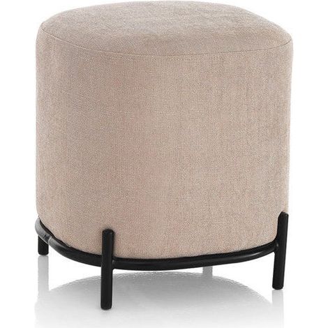 Pouf Imbottita 42x42x45 cm in Tessuto Rosa