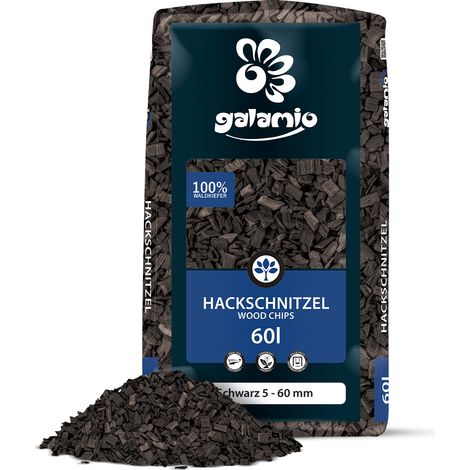 Galamio Holzhackschnitzel Schwarz 60l