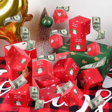Boîte à Surprise - Boîte Cadeau Explosive - Pour Argent ou Bijoux - Rouge - 12 Pièces - Dimensions Variées (1/5)