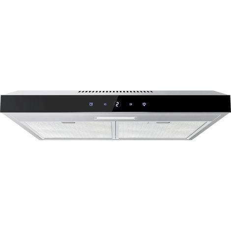 FIREGAS dunstabzugshaube unterbau 60cm, Abluft und Umluft, abzugshaube mit Aktivkohlefilter, Touchscreen-Steuerung, Wandmontage, Edelstahl Silber [Energieklasse C] (1/5)