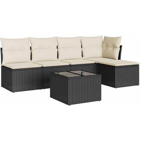 Maison Exclusive - Set de sofás de jardín 6 piezas y cojines ratá (1/4)