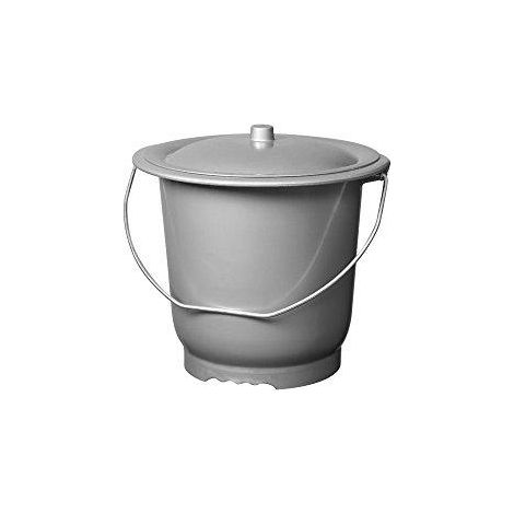 Moderner hygienscher Aluminium- und Kunststoff-Eimer silberfarben 10L
