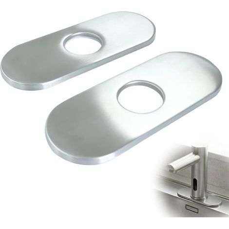 2PCS Plaque De Robinet, pour Cache-Trous 35 mm, Acier Inoxydable 304, Cache Trou évier, Trou Couvre Plaque Brossée, Platine évier Robinet, Renfort Robinet évier pour Mitigeur (1/5)
