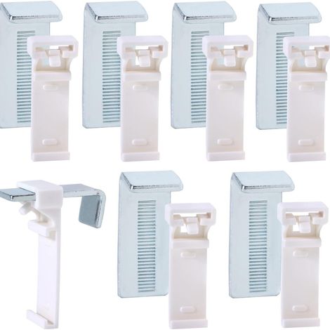 Ensemble de 10 supports de fixation pour stores enrouleurs, adapté aux fenêtres/portes en PVC/bois, sans perçage nécessaire.