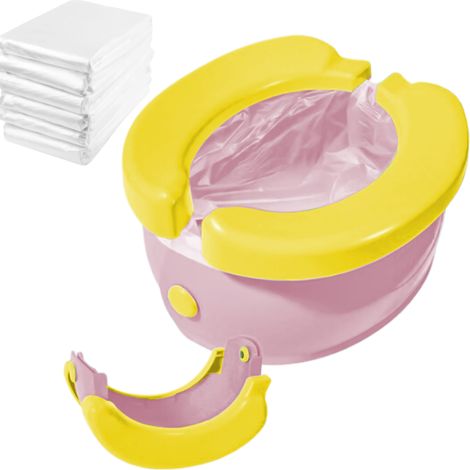 Orinal de viaje plegable con forma de plátano, color rosa [DG-NC1-ROZ] (1/5)