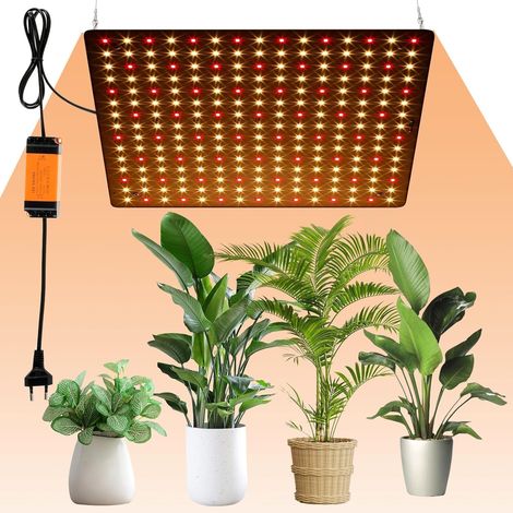 Lampe pour Plantes D'intérieur 225 LEDs 1000W Lampe de Croissance Spectre Complet con 4 Crochet Lampe de Croissance LED pour Plantes de Serre, Légumes, Fleurs (Blanc+Rosso)