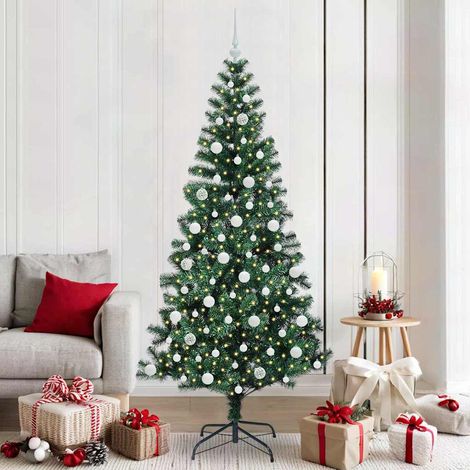 Künstlicher vorbeleuchteter Weihnachtsbaum Grün 210 cm