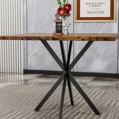 Table à manger carrée – Style Mid‑Century Modern pour 4 à 6 personnes, table d’appoint pour cuisine, salle à manger ou bureau – Gain de place et design rétro (1/5)