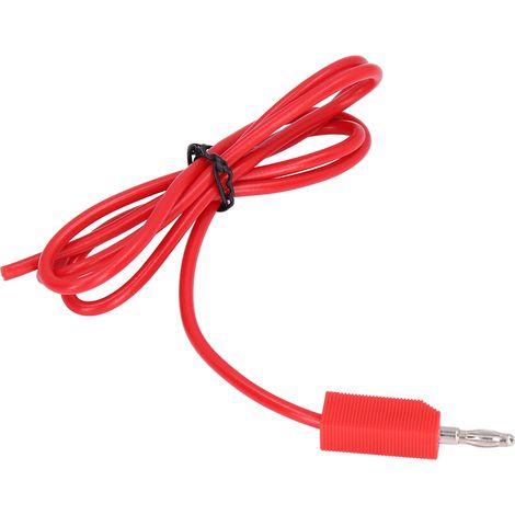 Kit de cordons de test à fiches bananes pour multimètre électrique universel 30 V CA - 60 V CC 19 A J.70010 4 mm rouge (1/5)