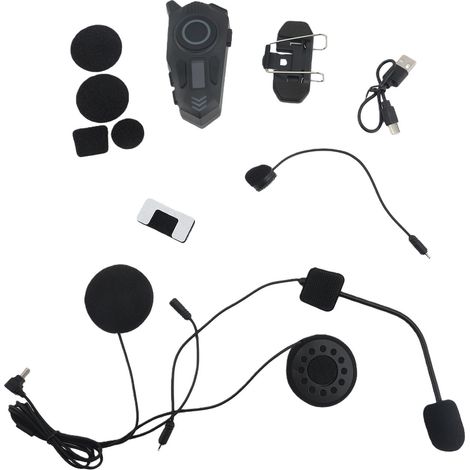 Écouteur Bluetooth pour casque de moto, étanche IP65, autonomie de 40 h, portée de 500 m (1/5)
