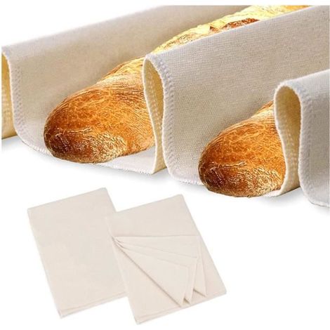 Tissu de Boulanger - Non Blanchi - 48x36cm - 100% Coton - Antiadhésif - Lot de 2 Pcs (1/4)