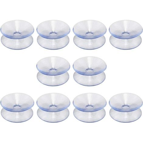Lot de 10 ventouses double face en silicone Ulisem pour plateau de table, ventouse transparente sans crochets, compatible avec plateau en verre, taille : 35 mm (1/4)