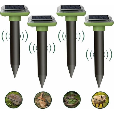 4pcs Répulsifs Anti-Taupes,Répulsif Taupe Solaire,répulsif Serpent Ultrason ,ultrasons borne pour Taupes, Gopher,pour Taupes Serpents campagnols Gophers et Autres Répulsif Animaux