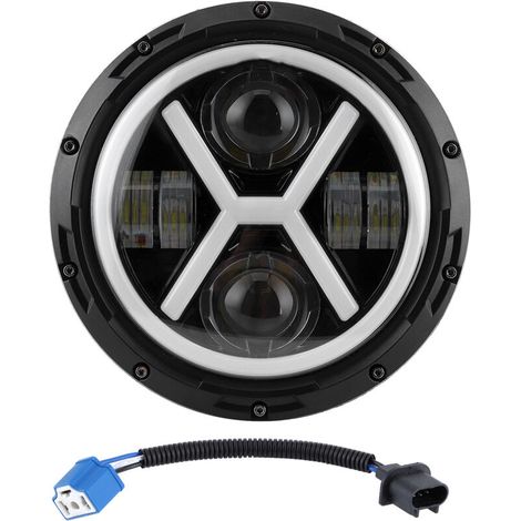 Faros LED 7 pulgadas, redondos X-Type, para Jeep Wrangler y más, diseño moderno (1/4)