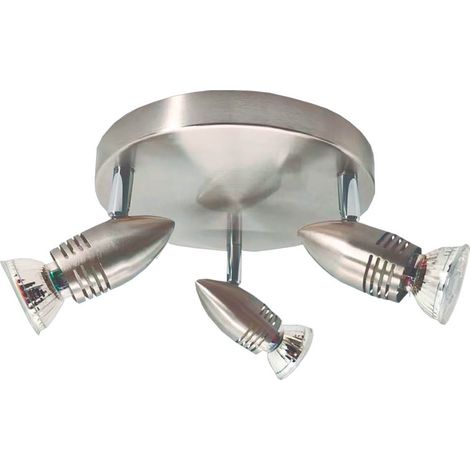 Faretto circolare triplo da soffitto Kegla Serie GU10 Nichel