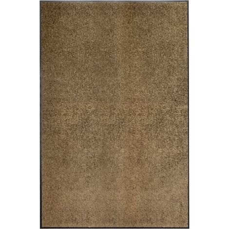 Paillasson lavable 120 x 180 cm polyamide marron et PVC antidérapant DEC040618