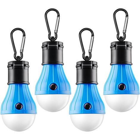 Lámpara LED portátil para tiendas de campaña, iluminación de emergencia para acampar, hacer senderismo, excursionismo, pescar, cortes de luz, 4 tonos de azul. (1/5)