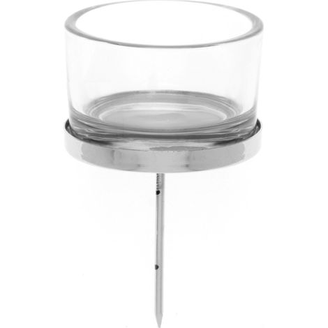 Bougeoir en Verre pour Bougie Chauffe-Plat, argenté (1/3)