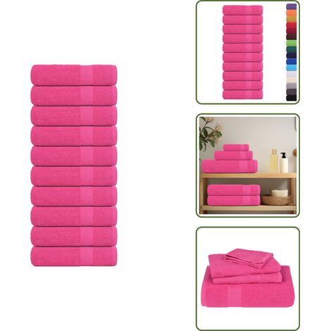 vidaXL Handtücher 10 Stk. Rosa 50x100 cm 360 g/m² 100% Baumwolle (1/5)