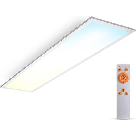 B.K.Licht – Panneau LED pour plafond 1m dimmable – Température de couleur réglable 3000K-6500K – 24W 2200 lumens – Ultra plat 1000x250mm