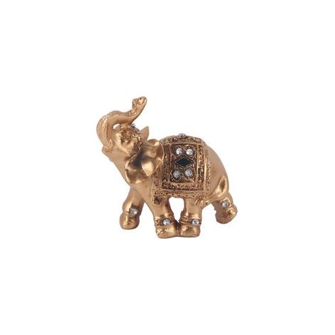 Figura decorativa de resina dorada, cofre del tesoro mirando hacia las riquezas – 9,9 cm – para coleccionistas y decoración del hogar.
