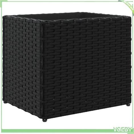 Jardinière - FAFEICY - 366425 - résine tressée - 36 x 30 x 32 cm - noir (1/5)