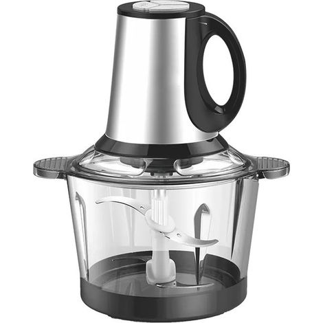 1 hachoir à viande électrique, 3 vitesses, 300 W, capacité 2 L, 4 lames en acier inoxydable, pour viande et légumes (1/5)