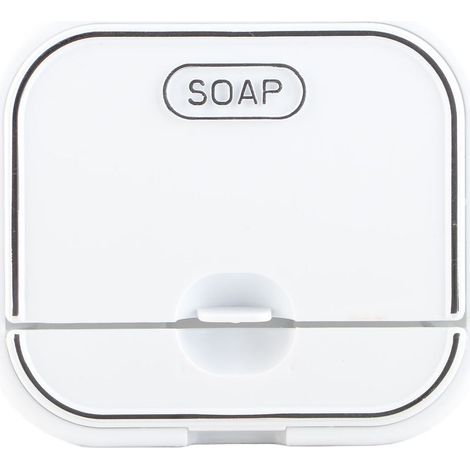 Box to soap for the home, cover foldable of drain wall-mounted Non perfore, room of bath white (1/5)