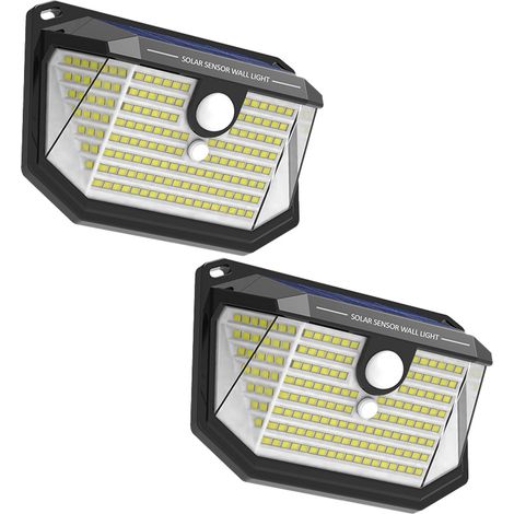 Lampe Solaire Extérieure - 178 LED - Capteur De Mouvement - Étanchéité IP65 - Angle D'éclairage 270° - 2 Unités
