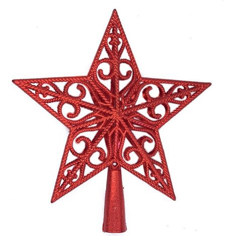 Weihnachtsbaumspitze, glitzernder hohler Stern als Weihnachtsbaumspitze für die Weihnachtsdekoration (1/5)