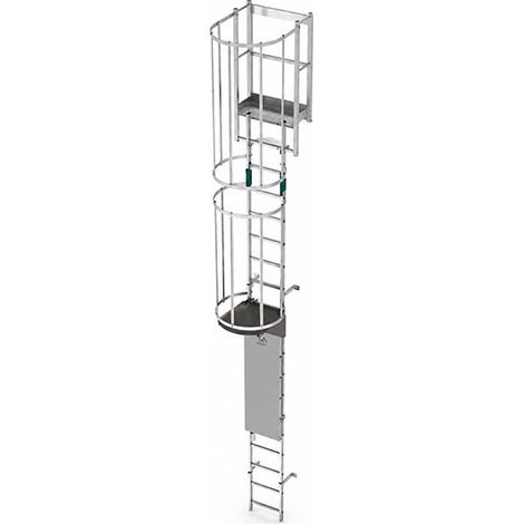Echelle à crinoline avec porte - Hauteur à franchir de 10,22 à 11,06m - CRINO-SF/001-7872 (1/5)