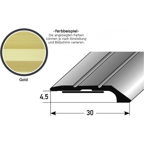 Abschlussprofil / Abschlussleiste "Maryville", 4,5 mm Einfasshöhe, Aluminium eloxiert, gebohrt-goldfarbig-1000-selbstklebend