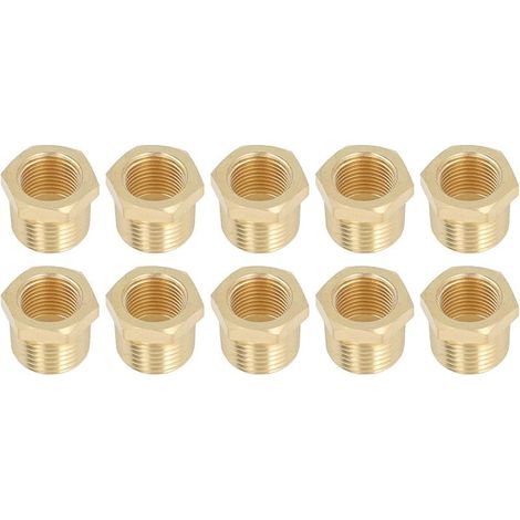 Raccord de Tuyau fileté en Laiton, Adaptateur Durable 1/2 NPT Mâle vers 3/8 NPT Femelle, Robuste pour les Applications d'eau, d' et de Gaz Naturel (1/5)