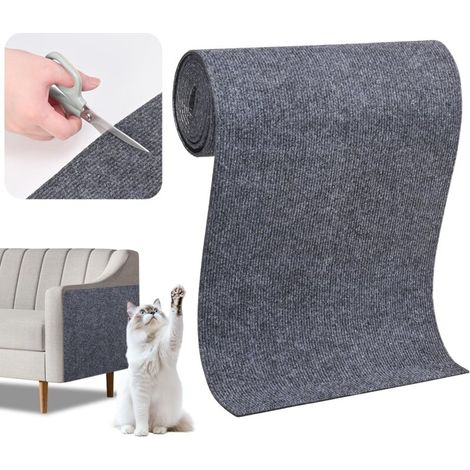 Protection de Canapé pour Chat, Autocollante, Découpée sur Mesure, 40 x 200 cm, Protège les Meubles de Canapé Contre les Griffes de Chat (Gris foncé) (1/5)