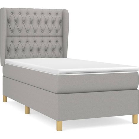 Maison Exclusive - Boxspringbett mit Matratze Hellgrau 90x200 cm