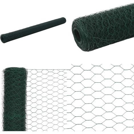 vidaXL Grillage Acier avec revêtement en PVC 25x1,5 m Vert (1/4)