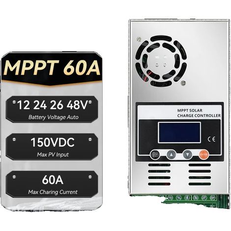 Controlador de carga solar, monitorización inteligente de potencia, pantalla LCD multifunción, 60 A (1/5)