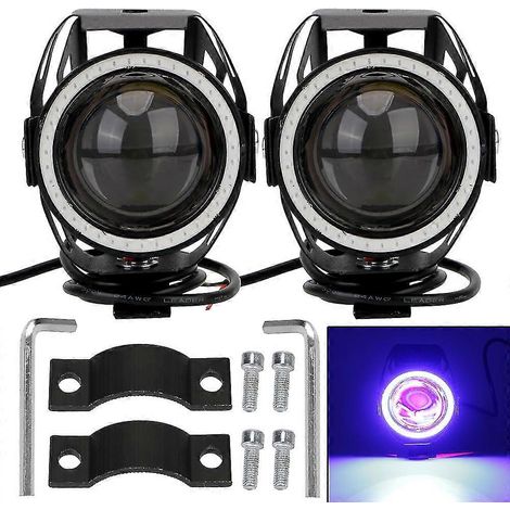 Exquisite LED-Motorrad-Angel-Eyes-Zusatzscheinwerfer U7, superhelle 125-W-Motorradscheinwerfer (2 Stück) (1/4)