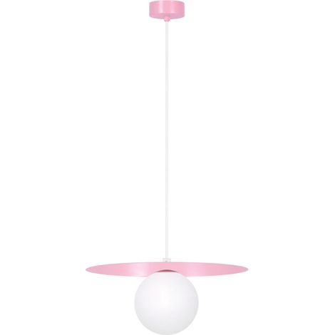Lámpara colgante con pantalla de disco rosa Ø25cm ROBIN 1xG9 10W K-5441 Kaja (1/5)